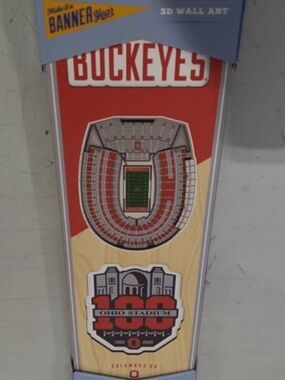 Buckeyes Ohio Stadium 3D Wall Art - Red and Cream
